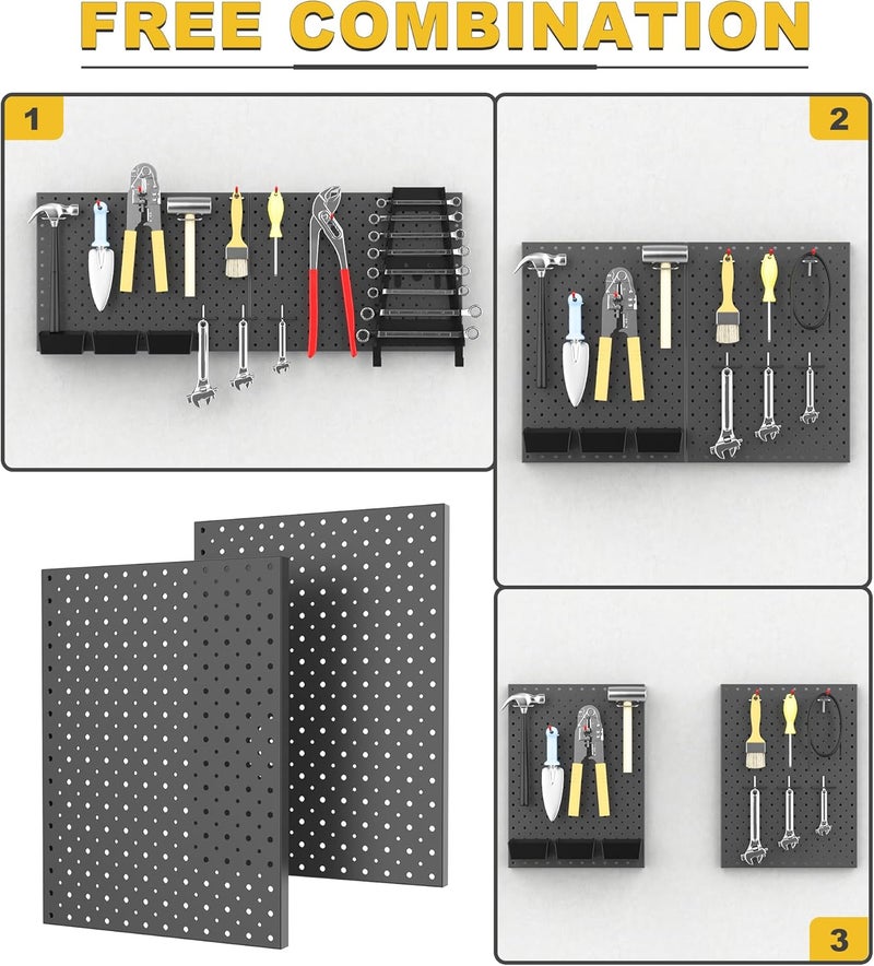 Ultrawall Metal Pegboard Panels, Pegboard Wall Organizer, Black Peg Boards for Wall, Garage Tool Storage Organization, 12"X16", 2pcs - Image 4